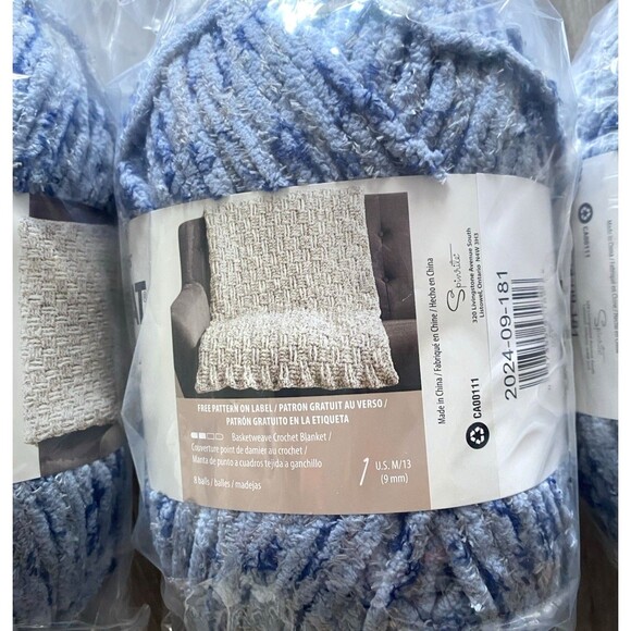 Bernat Blanket Tweeds Yarn 10.5oz Sea Tweed Lot of 3 Skeins Super Bulky 6 - Picture 6 of 7